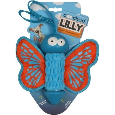 EBI COOCKOO LILLY gumová hračka pre psov 27 x 20 x 7,5 cm oranžový motýľ