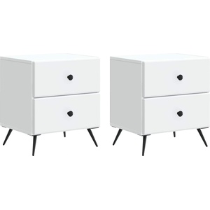 vidaXL Нощен шкаф 2 бр. Бяло 43 x 34, 5 x 47, 5 см Инженерна дървесина (895446)