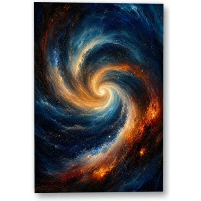 Plakát – Kosmický vír v modré a zlaté Bez rámu Ano Bez rámu 90 × 135 cm