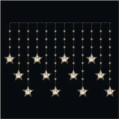 EMOS LED vánoční závěs – hvězdy, 170x85 cm, 3x AA, venkovní i vnitřní, teplá bílá, časovač