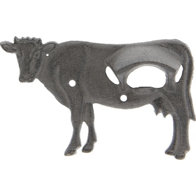 Nástěnný litinový otvírák na láhve Kráva - 16*3*10 cm - Clayre & Eef