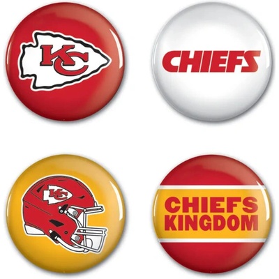 Wincraft sada placek Kansas City Chiefs NFL button 4 ks
