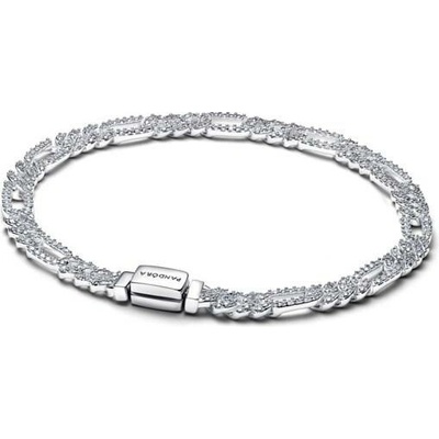 PANDORA Oválný kubánský řetízek s čirými zirkony 16 cm 594227C01-16