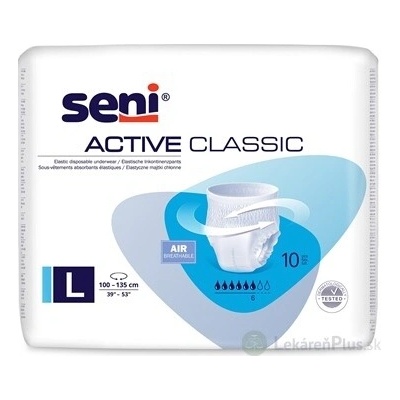 Seni Active classic large nohavičky navliekacie absorpčné obvod 100-135 cm 10 ks