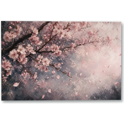 Plakát – Kvetoucí větve s padajícími lístky 135 × 90 cm Bez rámu Ne Bez rámu