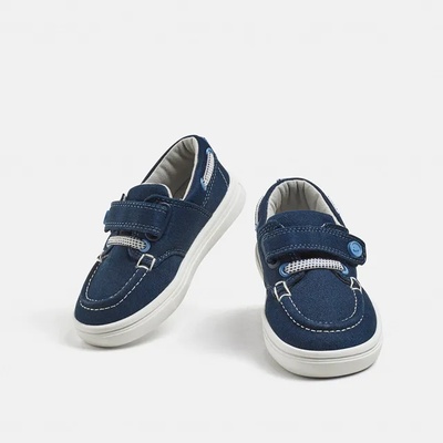 Mayoral Обувки велур тип моряшки стил за бебе момче в тъмно синьо Майорал