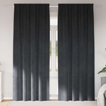 Pure Line Home Кадифени завеси в цвят стоманеносив с комбиниран перделък, 2 бр. , 140 x 225 см