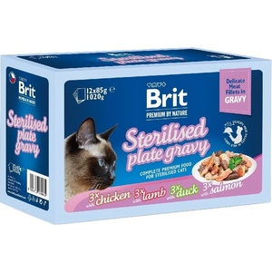 Brit Premium Delicate Fillets in gravy Family Plate sterilised 12x85 g