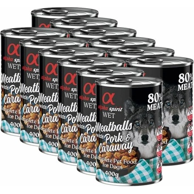 Alpha Spirit Meatballs Bravčové s rascou 12 x 400 g