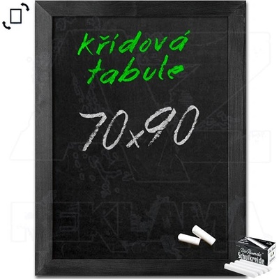 A-Z Reklama CZ CHBBL70x90 Woodboard nástěnná dřevěná křídová tabule černě lakovaná 70 x 90 cm