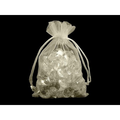 Dárkový pytlík 10x15 cm organza - krémová světlá (10 ks)