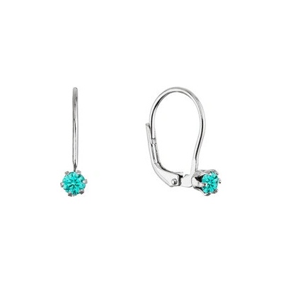 Evolution Group Stříbrné visací náušnice s Preciosa krystalem 31322.3 blue zircon