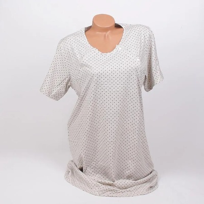 Памучна нощница за кърмачки в цвят лате на точки