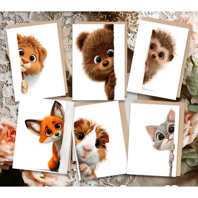 Blahopřání s obálkou – VYKUKUJÍCÍ ZVÍŘÁTKA Druhy: Ježek