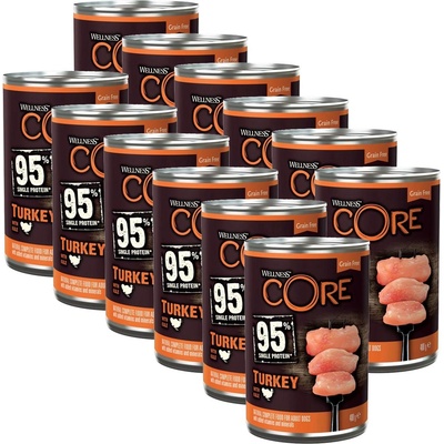 Wellness Core Dog 95% пуйка & зеле 12 x 400 г