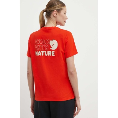 Fjallraven Тениска Fjallraven Walk With Nature в оранжево F14600171 (F14600171.214)