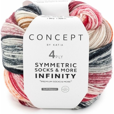 SYMMETRIC INFINITY SOCKS Katia Farby SYMMETRIC INFINITY SOCKS: 90 béžová-oranžová-červená-čierna