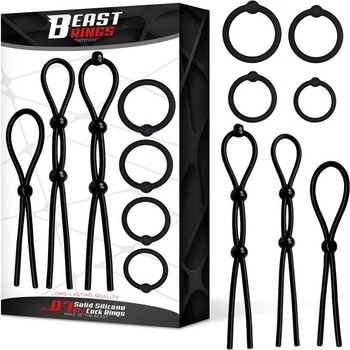Image 1 of Beast Rings 07 Set Solid Silicone Cock Rings Black