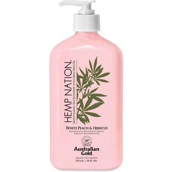 Australian Gold Hemp Nation Хидратиращ лосион за тяло White Peach & Hibiscus, 535 ml