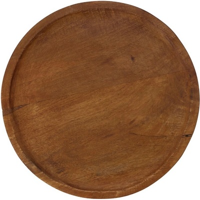 Dřevěný tác kulatý 280x280x15 mm - přírodní, hnědý – Zboží Mobilmania