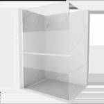 Mexen Kioto+ душ стена с рафт Walk-in 70 x 200 см, прозрачна/матова, бяла - 800-070-121-20-35 (800-070-121-20-35)