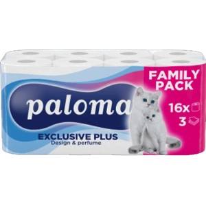Paloma Тоалетна хартия Paloma 3-слойна Exclusive Soft Decor, 16 ролки