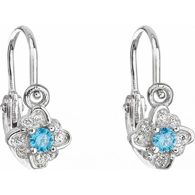 Pavona Stříbrné dětské náušnice s modrými zirkony 11175.3