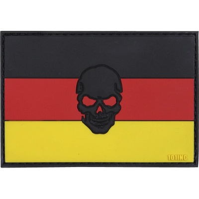 Gumová nášivka 101 Inc Skull vlajka Nemecko - farebná