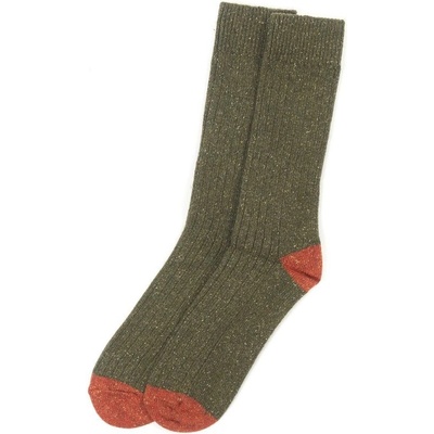 Barbour Houghton Socks Olive/Burnt Orange