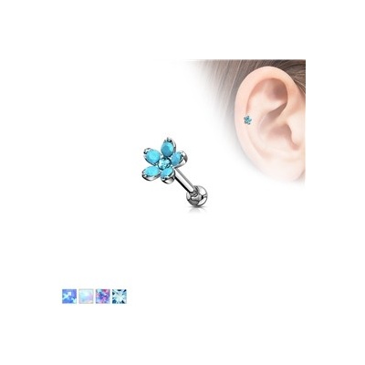 Piercingate činka do ucha kytka PNC00109 bílá