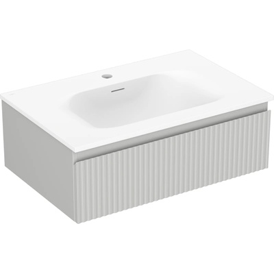 Mexen Rivel шкаф за баня 70 см с мивка Vela, 1 чекмедже, рифлена, сива (91A20-07023-1-BF62-W23M01)