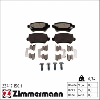 Sada brzdových destiček, kotoučová brzda ZIMMERMANN 23417.150.1