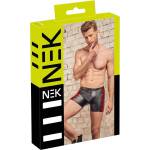 NEK - мъжки боксерки с цип и червени странични вложки - черни - 2xl - lovesexshop