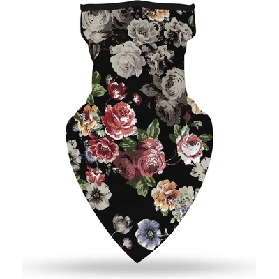 Hoodstyle Бандана нов дизайн HoodStyle Bandana Bestseller Design Flowers цветяBNZ-j3 - Черен, размер