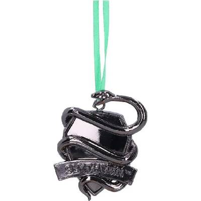 Nemesis Now Ozdoba na vianočný stromček Harry Potter Slytherin Crest (strieborná) 6 cm