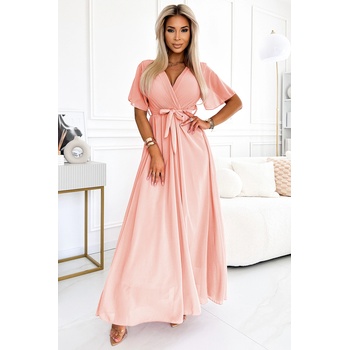 Numoco Дълга рокля с плисиран деколте и връзване numoco | Cherven | ЖЕНИ | ONE SIZE