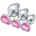 SuperLove Heart Jewel Butt Plugs Training Kit Silver-Pink