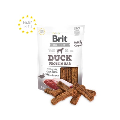 Brit Jerky Snack-Duck Protein bar - лакомство за кучета протеинови барчета с патешко 80гр