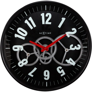 NeXtime Стенен часовник Modern Gear Clock черен (3259ZW)