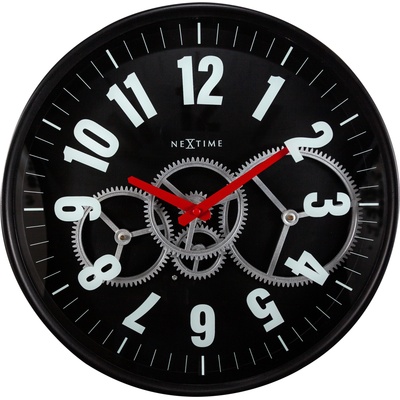 NeXtime Стенен часовник Modern Gear Clock черен (3259ZW)