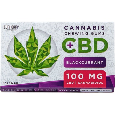Euphoria Žvýkačky s CBD 100mg Černý rybíz 17 g