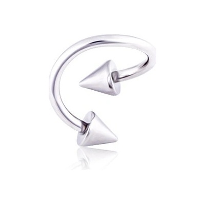 Šperky eshop ocelový piercing do obočí twist s hroty AC8.13