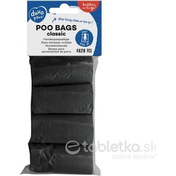 Duvo+ Sáčky na zber psích výkalov čierne 4 x 20 ks