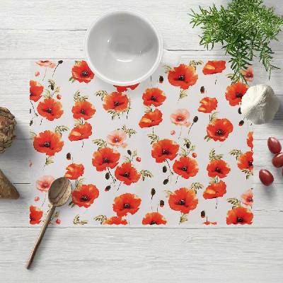 Biante Teflonové prostírání TF-133 Červenooranžové vlčí máky na bílém 35x45 cm