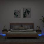 vidaXL Нощни шкафчета с LED осветление, 2 бр, сонома дъб, 40x39x37 см (836803)