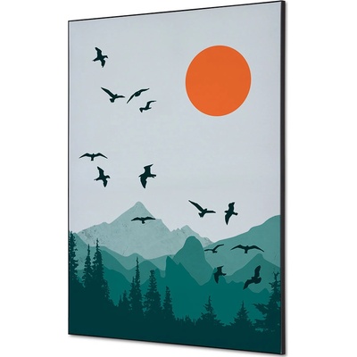 Jansen Display Textilní dekorace na zeď A1 Slunce a ptáci, 594 x 841 mm