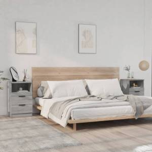 vidaXL Нощни шкафчета 2 бр. Сив Сонома Medium Engineered Wood (817042)