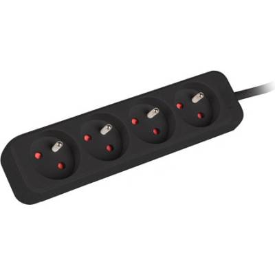 Lanberg Разклонител lanberg, 1, 5 м, 4 френски контакта, висококачествен меден кабел, черен