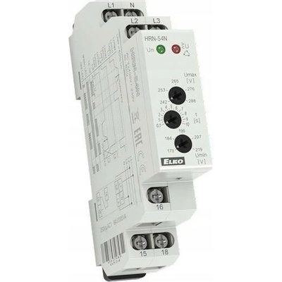 ELKO HLÍDACÍ RELÉ NAPĚTÍ HRN-54N/3x400V/230V
