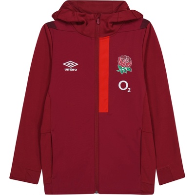 Umbro Юношеско яке Umbro England Rugby Hooded Jacket 2023 2024 Juniors - Red/Zinfandel
